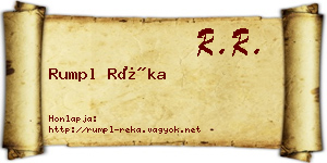 Rumpl Réka névjegykártya